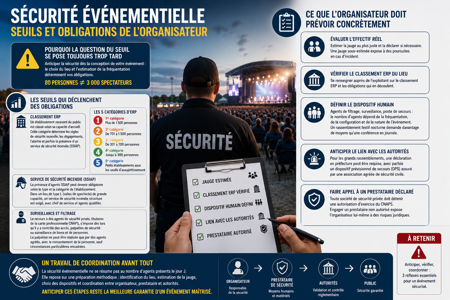 Securite evenementielle : seuils et obligations de l'organisateur
