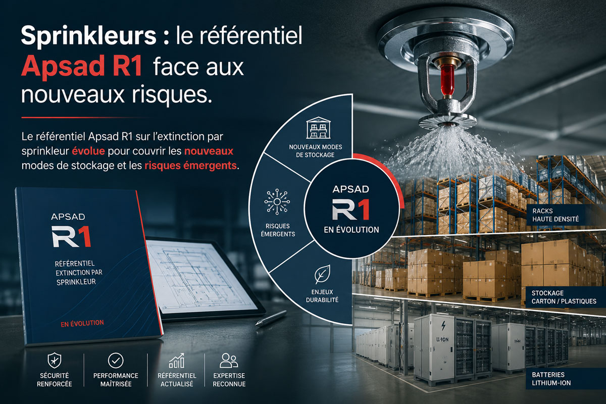 Sprinkleurs : le referentiel Apsad R1 face aux nouveaux risques