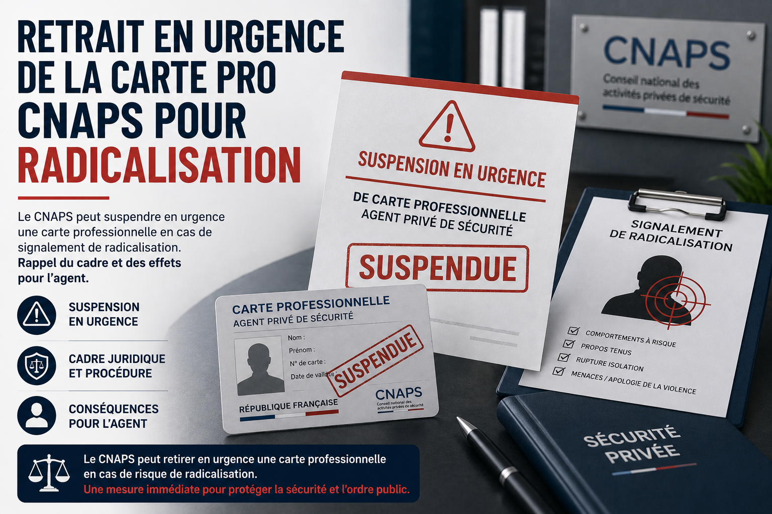 Retrait en urgence de la carte pro CNAPS pour radicalisation