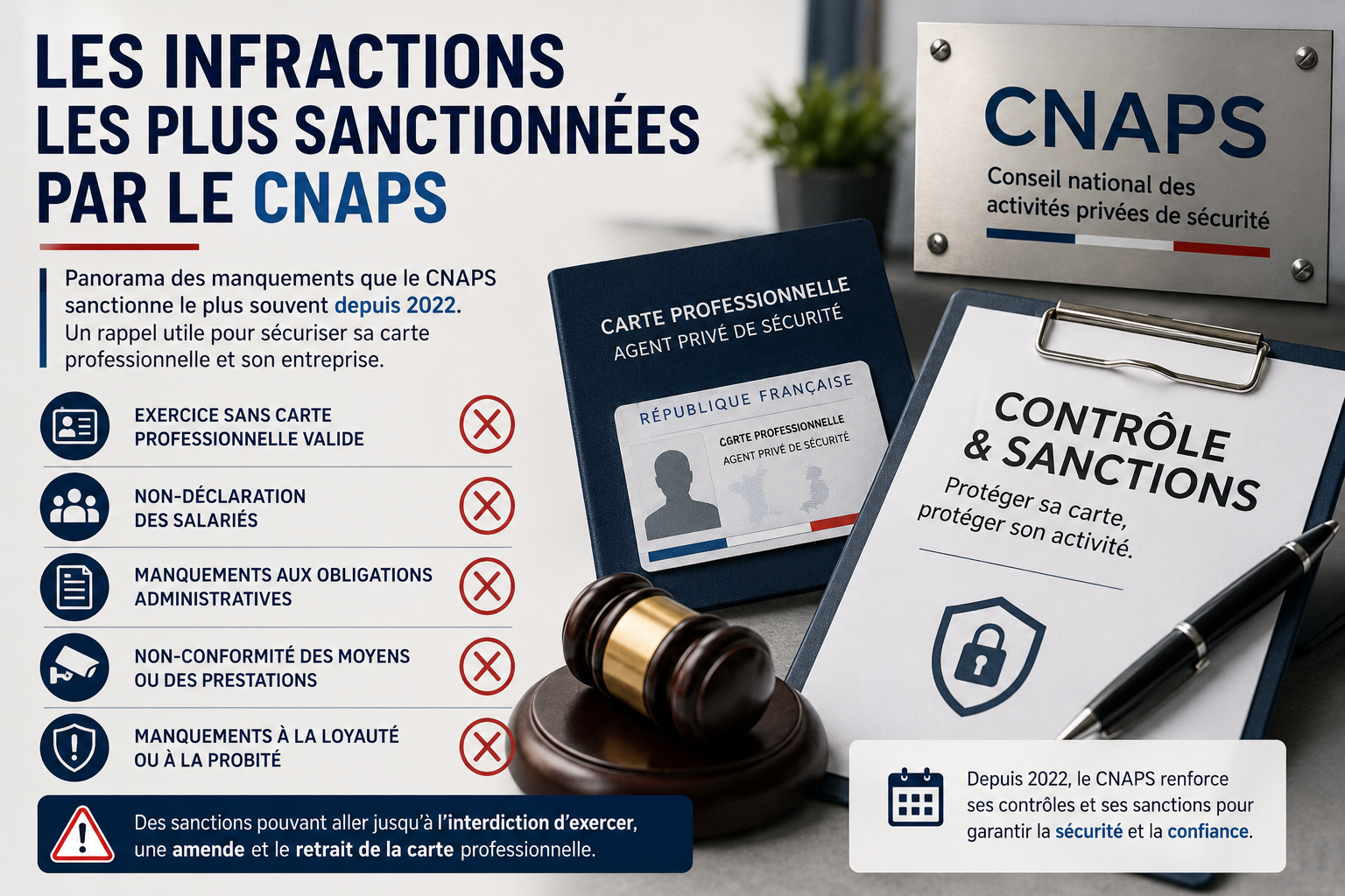 Les infractions les plus sanctionnees par le CNAPS